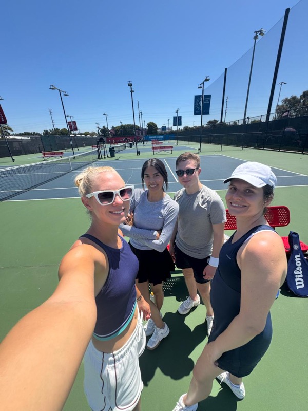 Client mid-stroke during a private coaching session